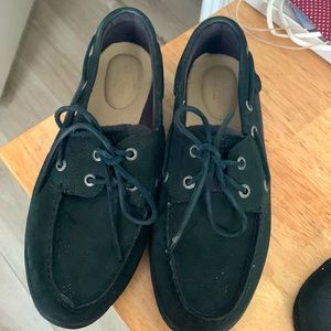 Sperry Topsider Size 8M Suede Slip-on Black